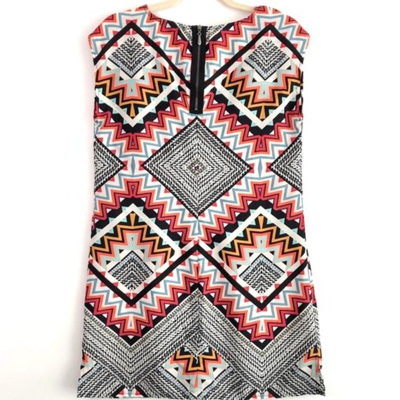 New BeBop Geometric Print Sleeveless Shift Mini Dress Multicolor Size Small - Picture 11 of 16